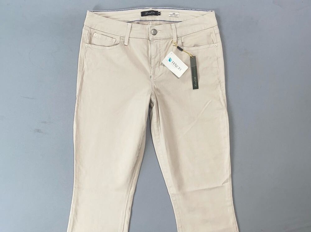 Level 99 Lili Skinny Straight Lightweight Canvas Jeans. Beige, Women's 30. NWT!